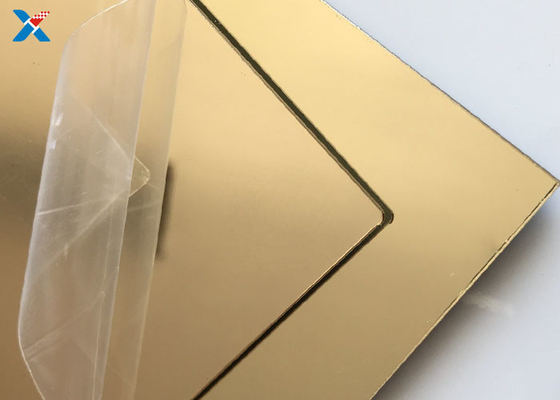 Glasplatte goldene 2mm Acrylspiegel-Blatt-dekorative Wand Plexi